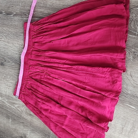 LORIMER NYC Raspberry Red Pleated Circle Skater Skirt - Picture 2 of 7
